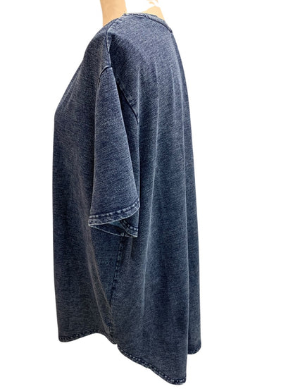 2X Jane & Delancey Womens Denim Look Tshirt Short Sleeve Blue