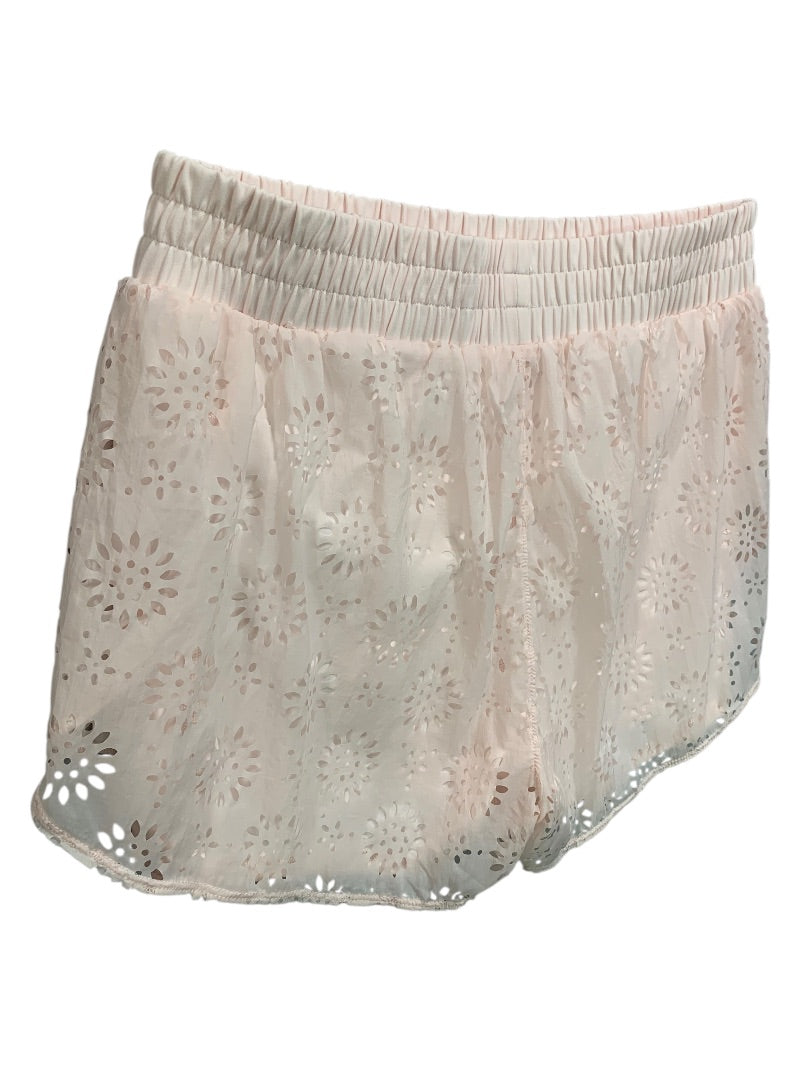 Medium Aerie Womens New Lasercut Shorts Pink Pull On