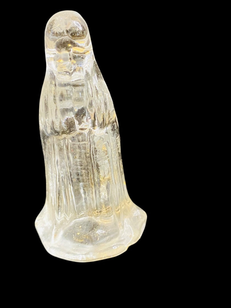 Vintage Glass Nativity Replacement Mary Clear 3"