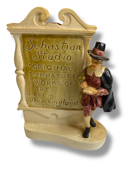 Sebastian Miniatures Studio Figurine with Plaque Sign 4.75"