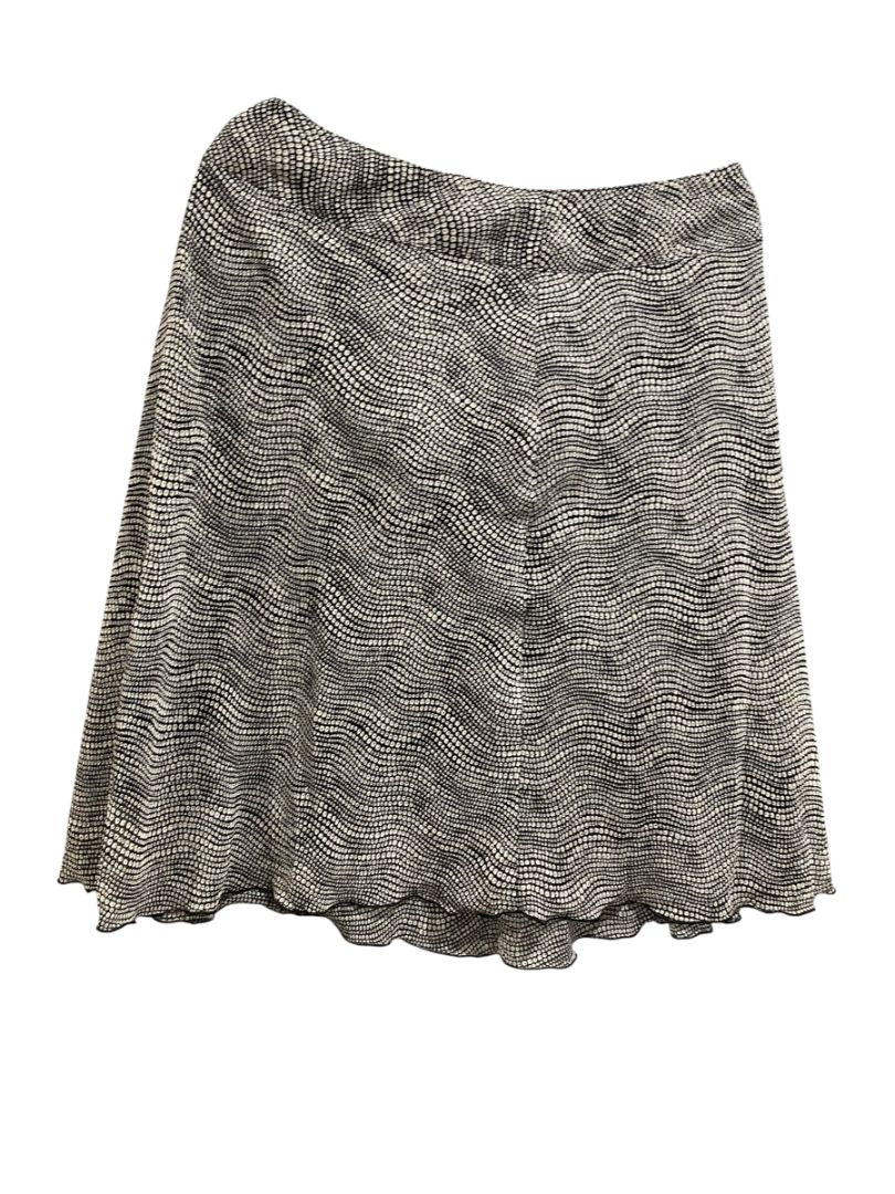 Size 14 Preswick & Moore A-Line Skirt Back Zip Lined Black White