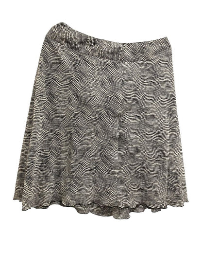Size 14 Preswick & Moore A-Line Skirt Back Zip Lined Black White