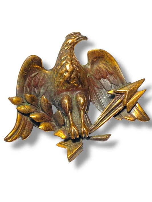 Vintage Patriotic Brooch Pin Eagle Arrows 2.5" Copper Color