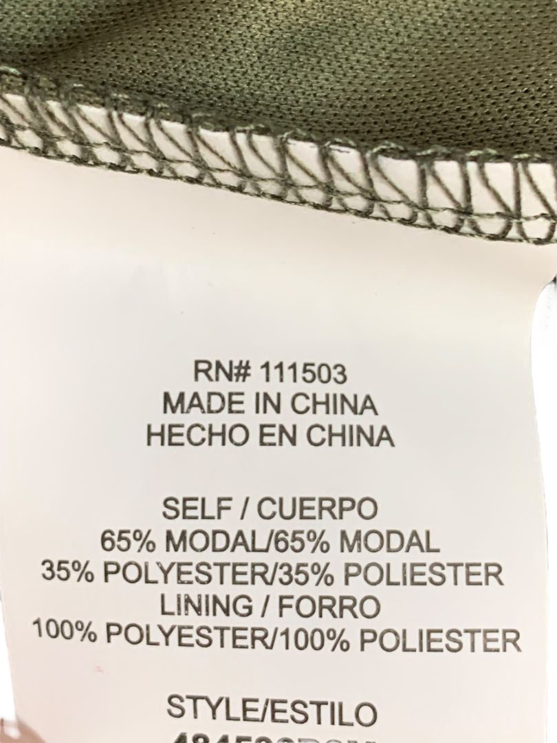 Small Luxology Olive Green New Shift Dress Cold Shoulder Detachable Necklace