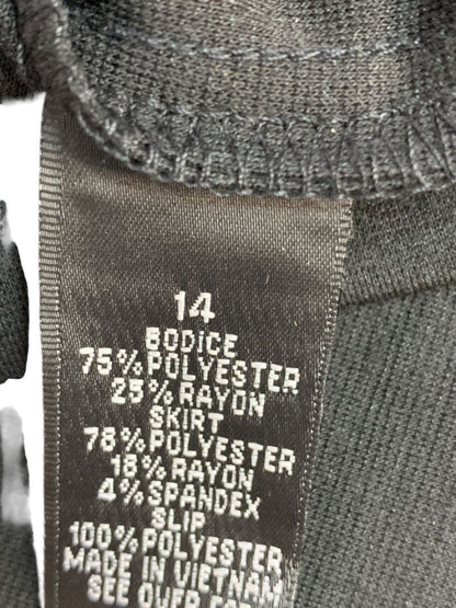 Size 14 AGB Dress New Black Skirt Metallic Color Sheer Bodice Lined