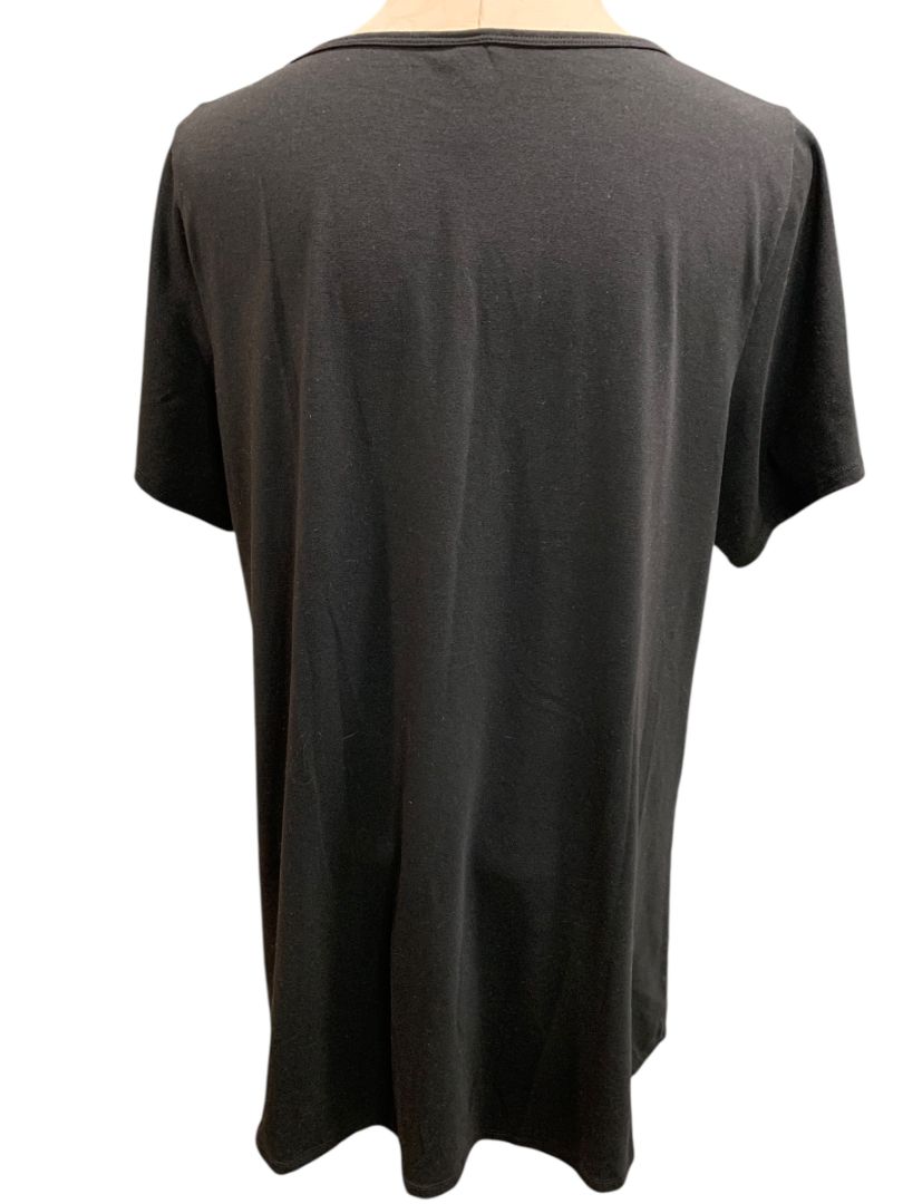 Size 2XL LulaRoe Black Scoop Neck Womens Short Sleeve Tshirt Tunic