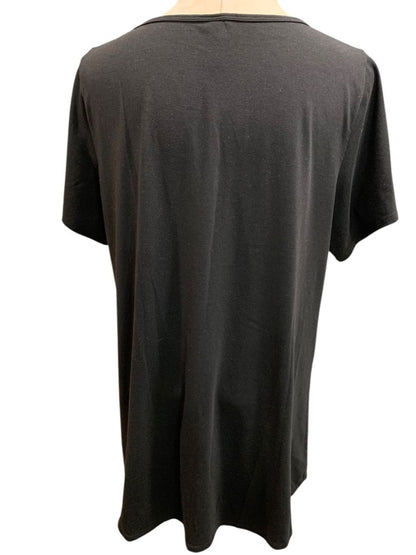 Size 2XL LulaRoe Black Scoop Neck Womens Short Sleeve Tshirt Tunic