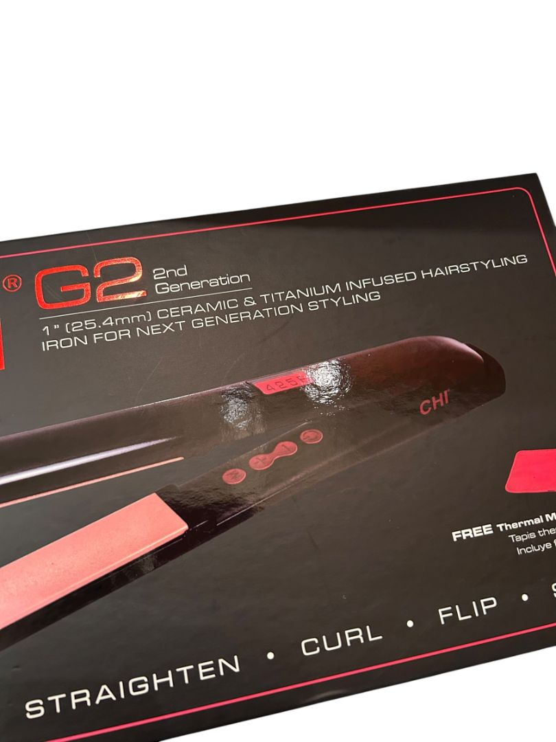 Chi G2 Professional Flat Iron Ceramic And Titanium 1 Inch Hairstyling Iron New