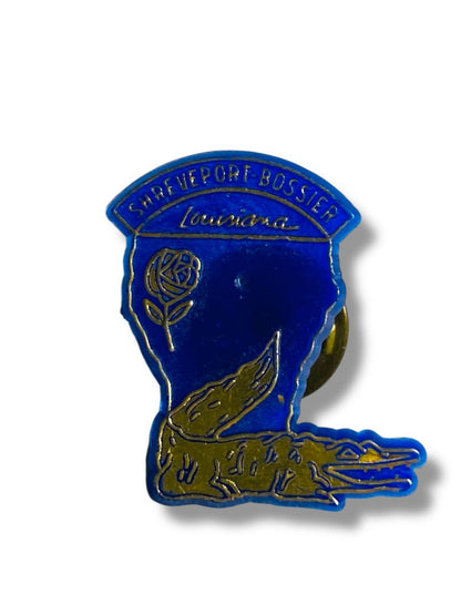Vintage Louisiana Pin State Alligator Shreveport Bossier 1" Plastic