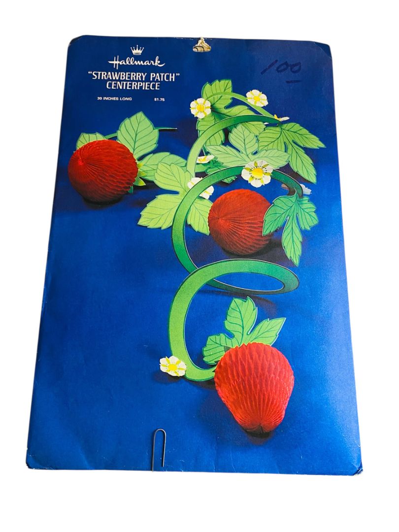 Vintage Hallmark Strawberry Patch Centerpiece 30 Inches Honeycomb
