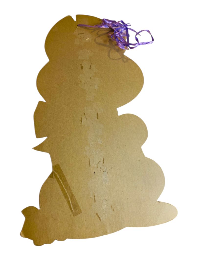 Vintage Easter White Bunny Rabbit with Carrot Diecut 16"