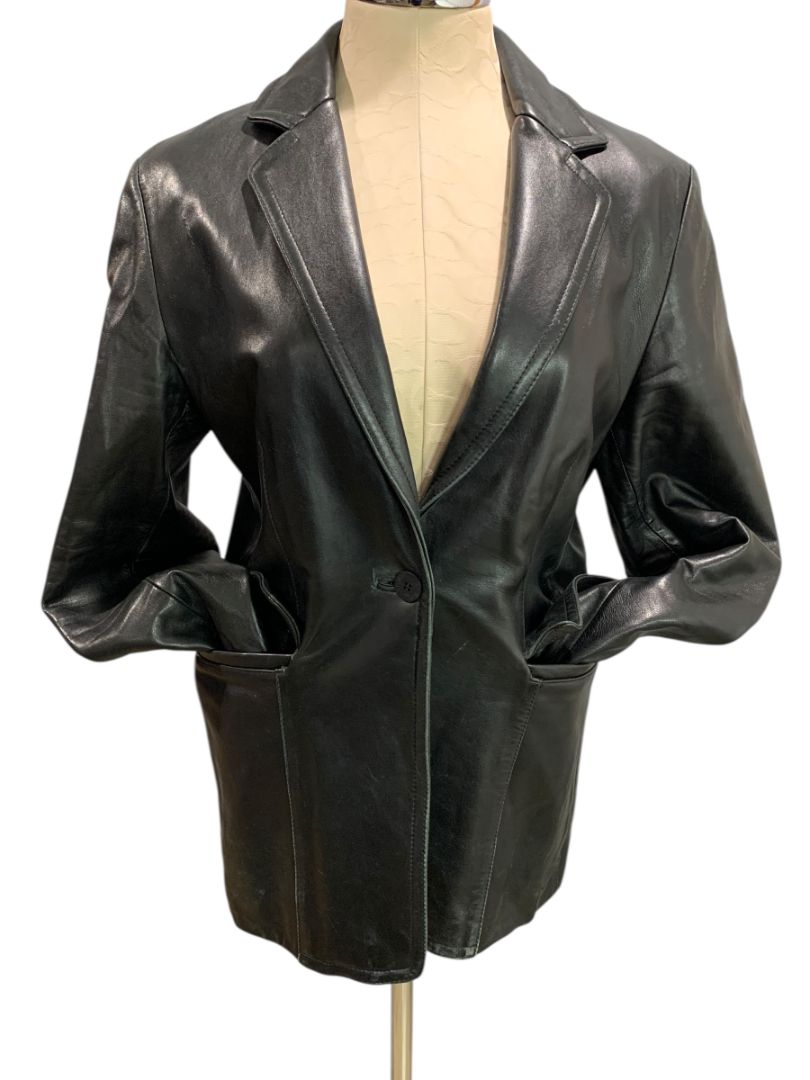 Size Medium Nine West Womens Black Leather Jacket Soft