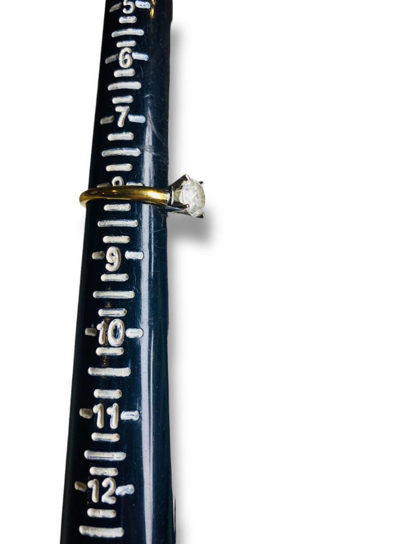 Vintage Size 8 Faux Diamond Ring 18k Gold Filled 7.5mm