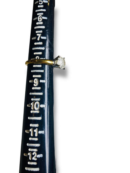 Vintage Size 8 Faux Diamond Ring 18k Gold Filled 7.5mm