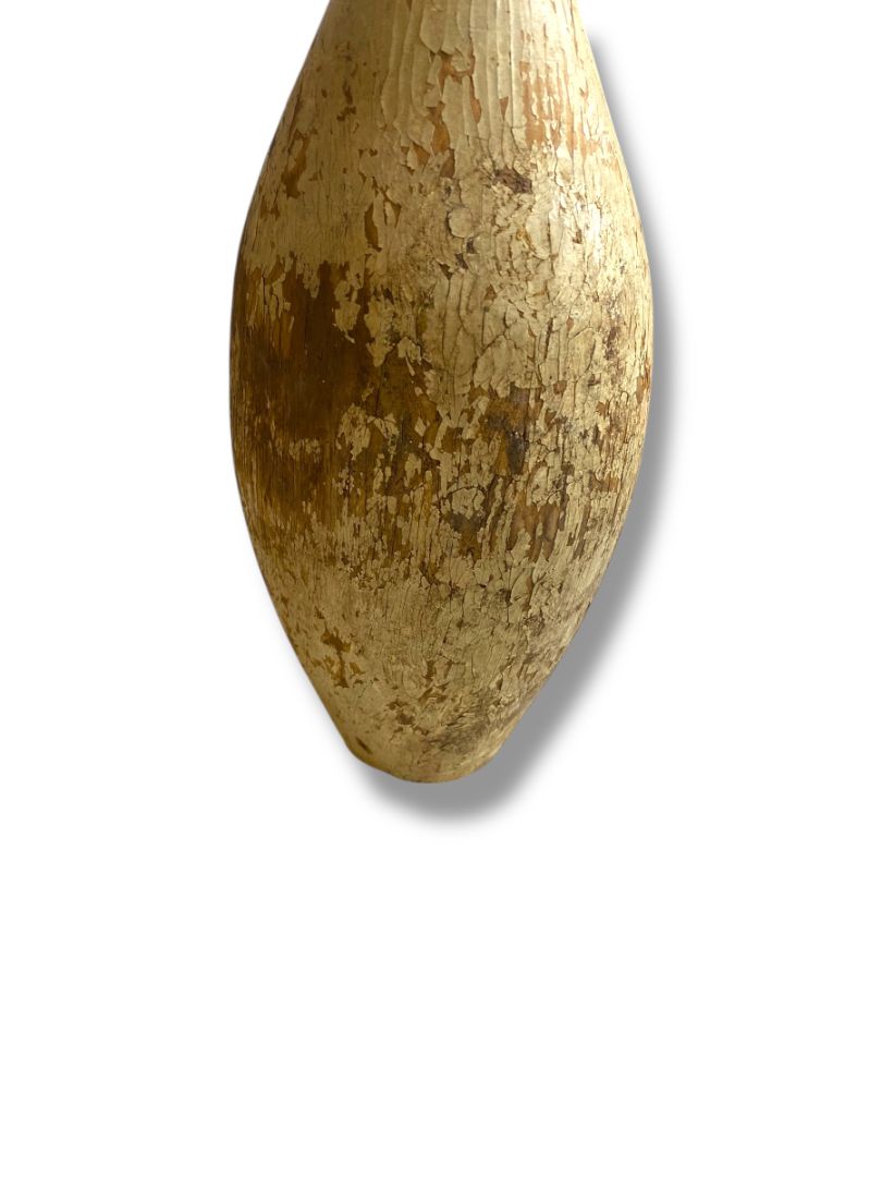 1950s Bowling Pin 15.5" Turned Wood Chippy Sports Room Decor Retro
