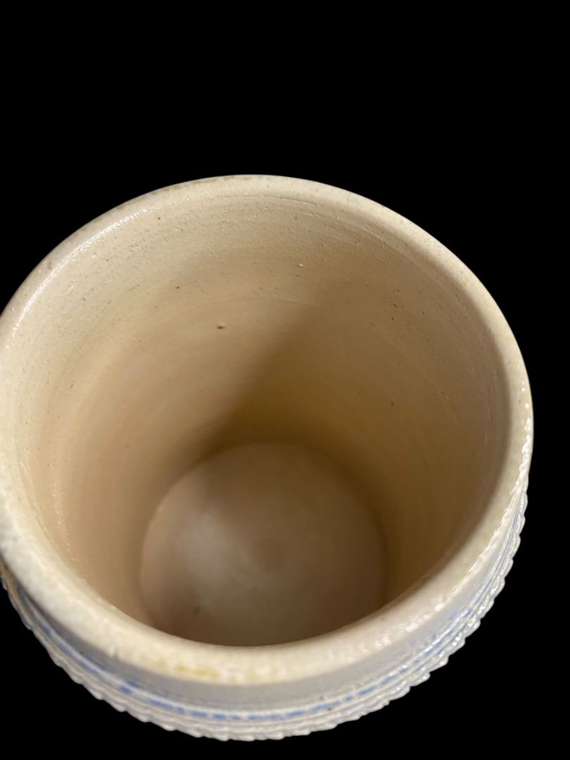 Vintage Germany Stoneware Stein Salt Glazed Mug Cobalt .5 Liter Drink Quickly . . .