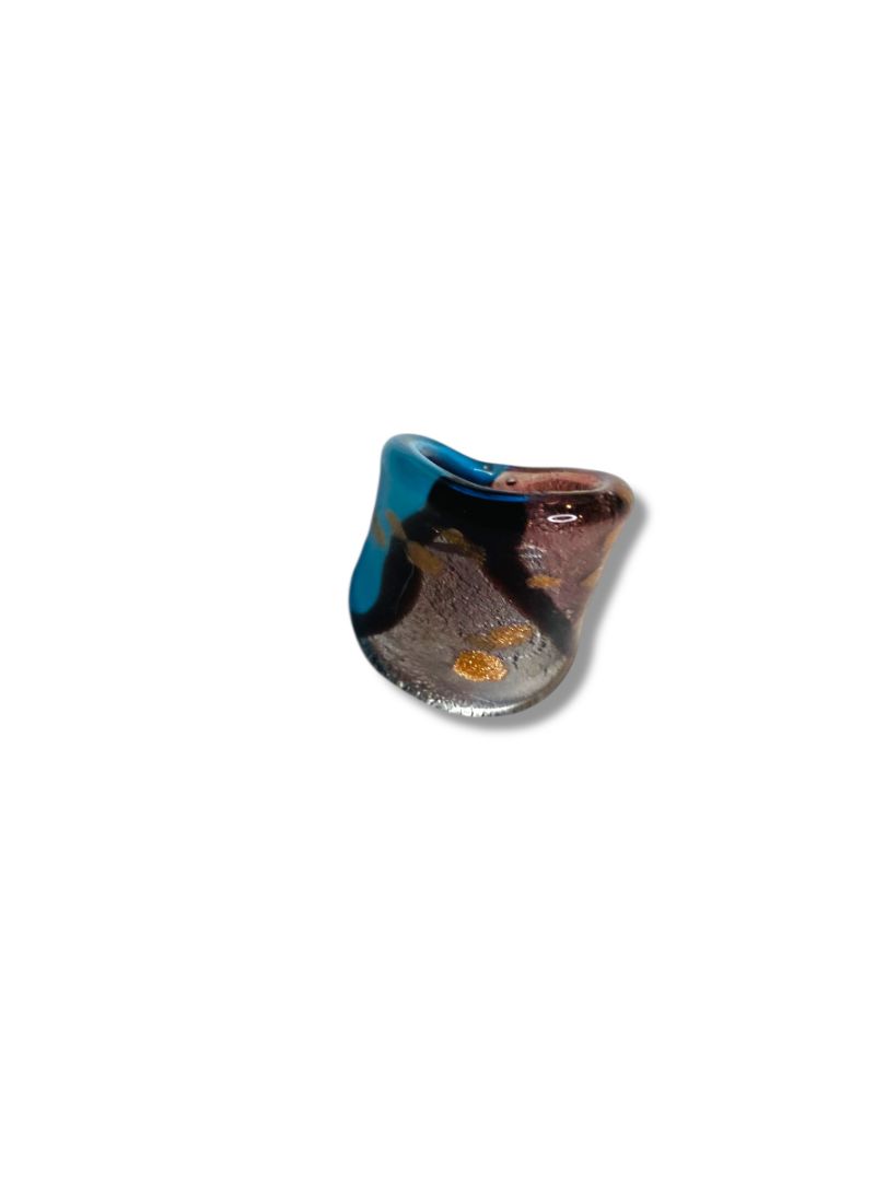 Size 8 All Glass Ring Multicolor Artisan Jewelry Pink Blue