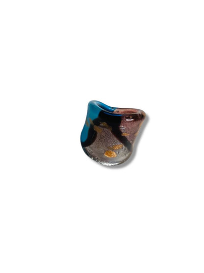 Size 8 All Glass Ring Multicolor Artisan Jewelry Pink Blue