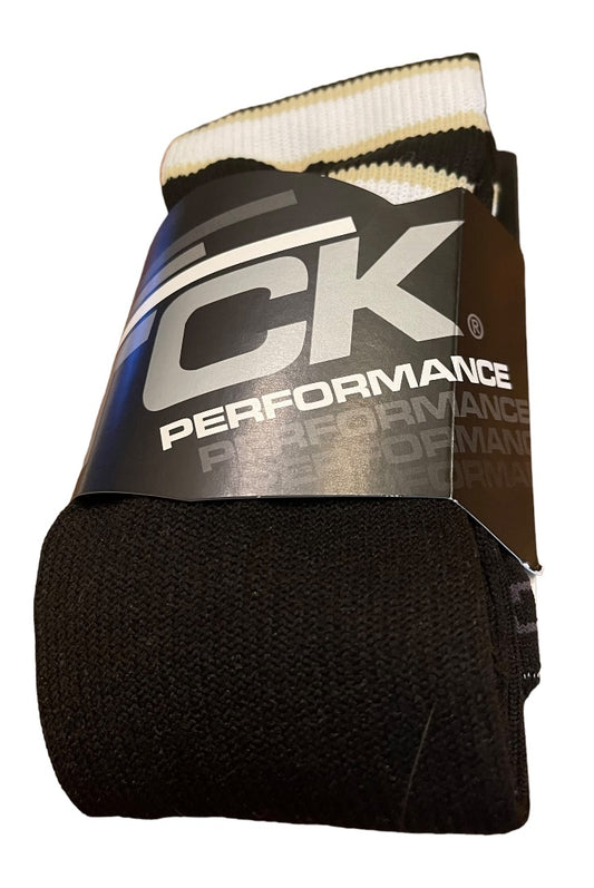 Large TCK Performance Socks BPSD USA Made  Black White Gold New