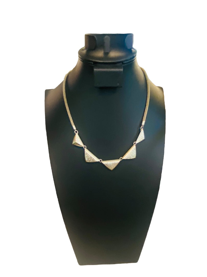 Goldtone Triangle Necklace 17"-20" Lays Flat Lobster Clasp