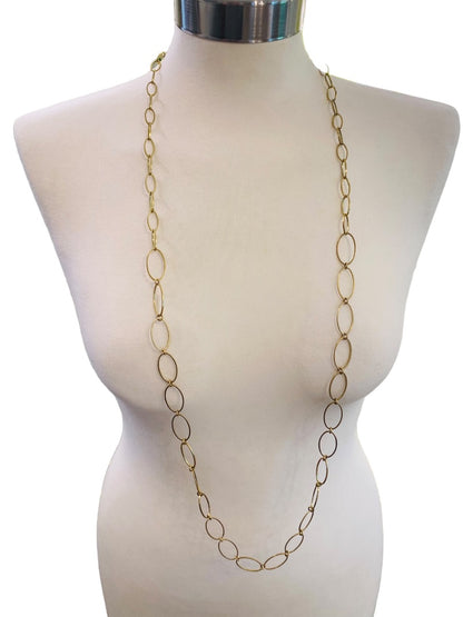 Goldtone Signed Alfani Link Necklace Lightweight Lobster Clasp 44"L