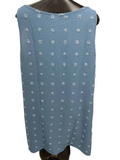 XXL Blooming Jelly New Swiss Dot Sleeveless Tank Shift Dress Blue Pockets