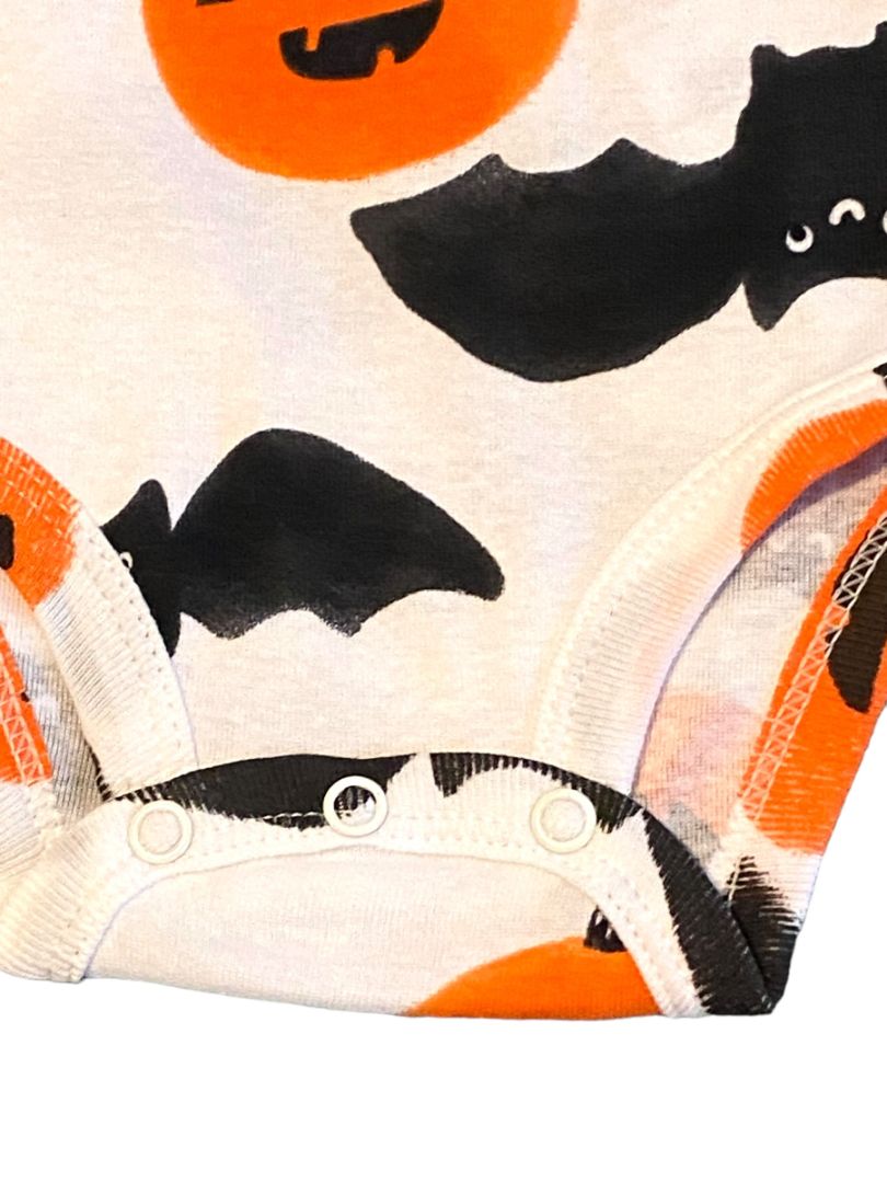 Newborn Halloween Long Sleeve One Piece Pumpkins Bats NWOT