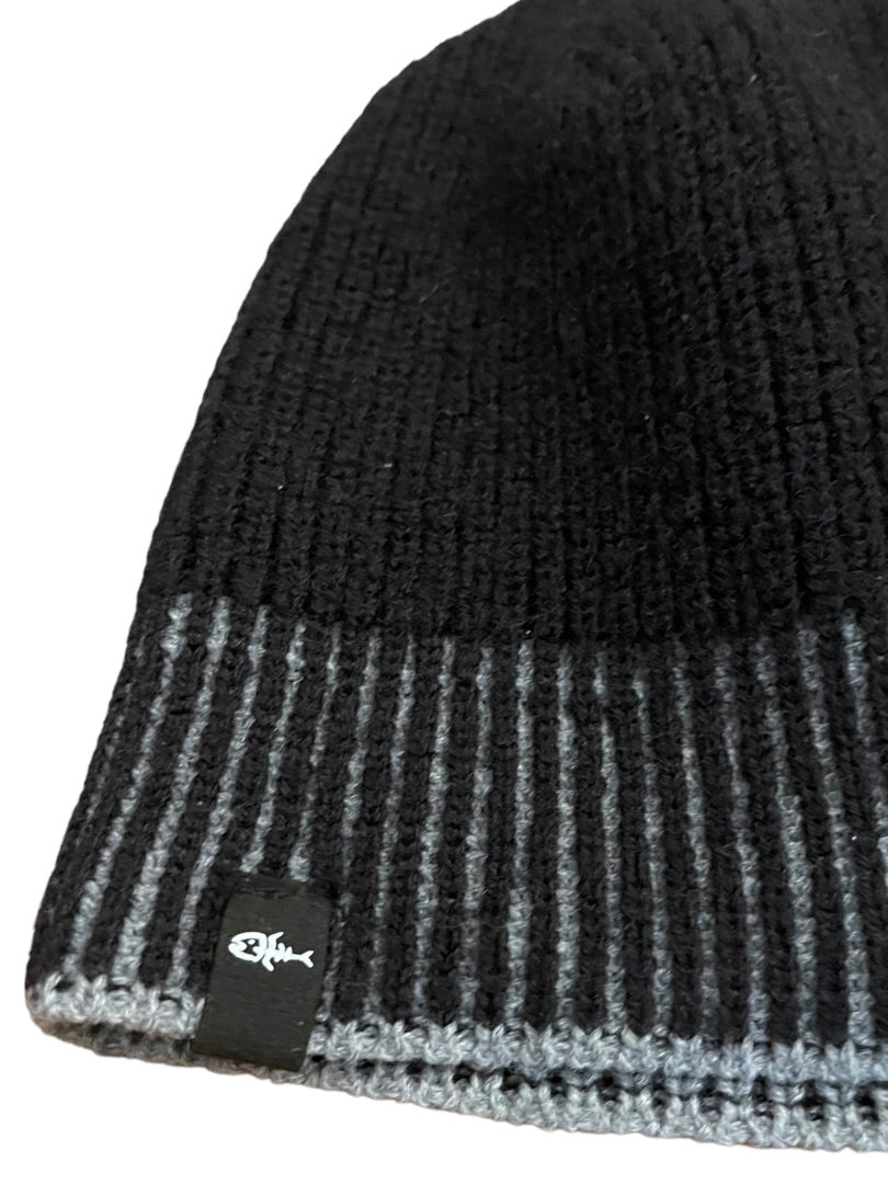 One Size Screamer Unisex Knit Hat Beanie Black Gray Acrylic