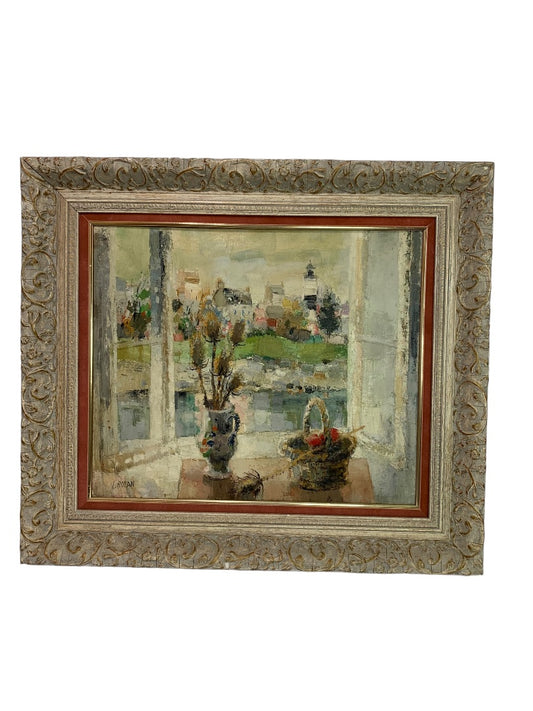 Louis Rosan French Impressionist Beautiful Signed Oil France View From My Studio