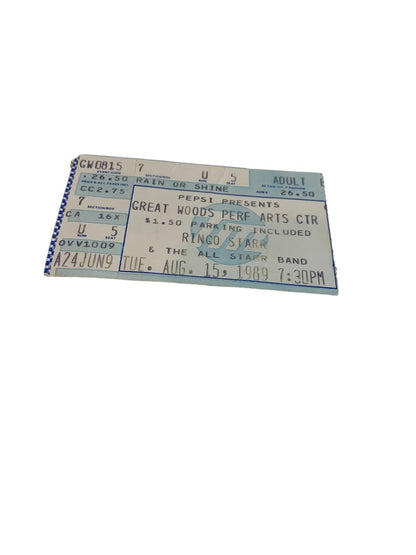 Ringo Starr Used Ticket Stub August 15 1989 Great Woods Perf Arts Ctr Ephemera