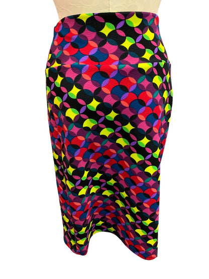 Medium LulaRoe Cassie Pull On Pencil Skirt Colorful Bright Circles Straight Stretch