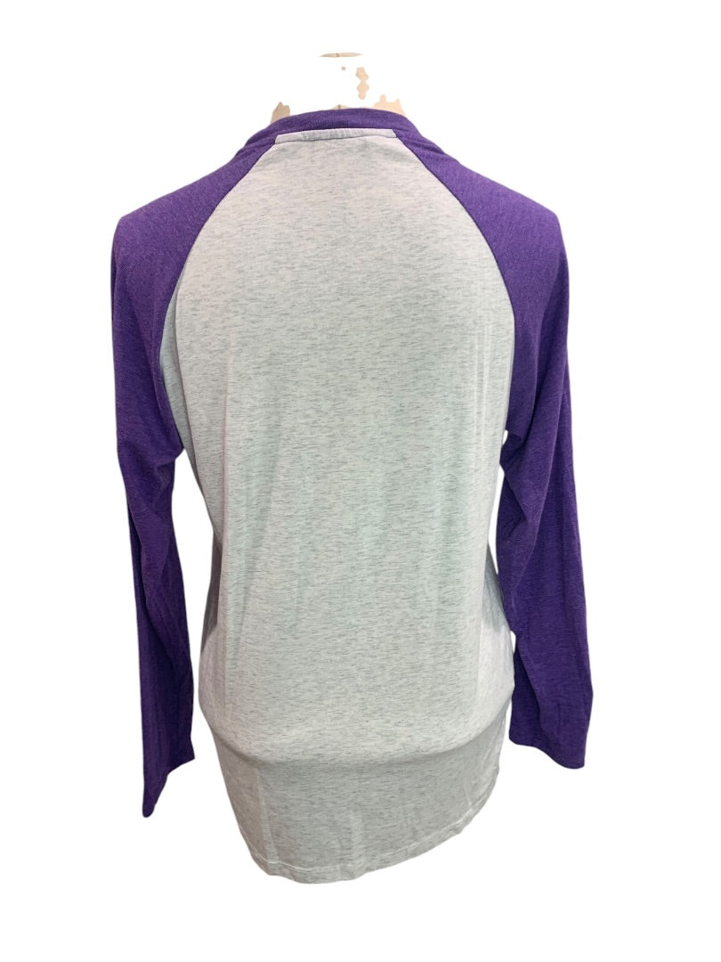 Medium Royal Standard Purple Long Sleeve Tshirt Jersey Baseball Style Womens