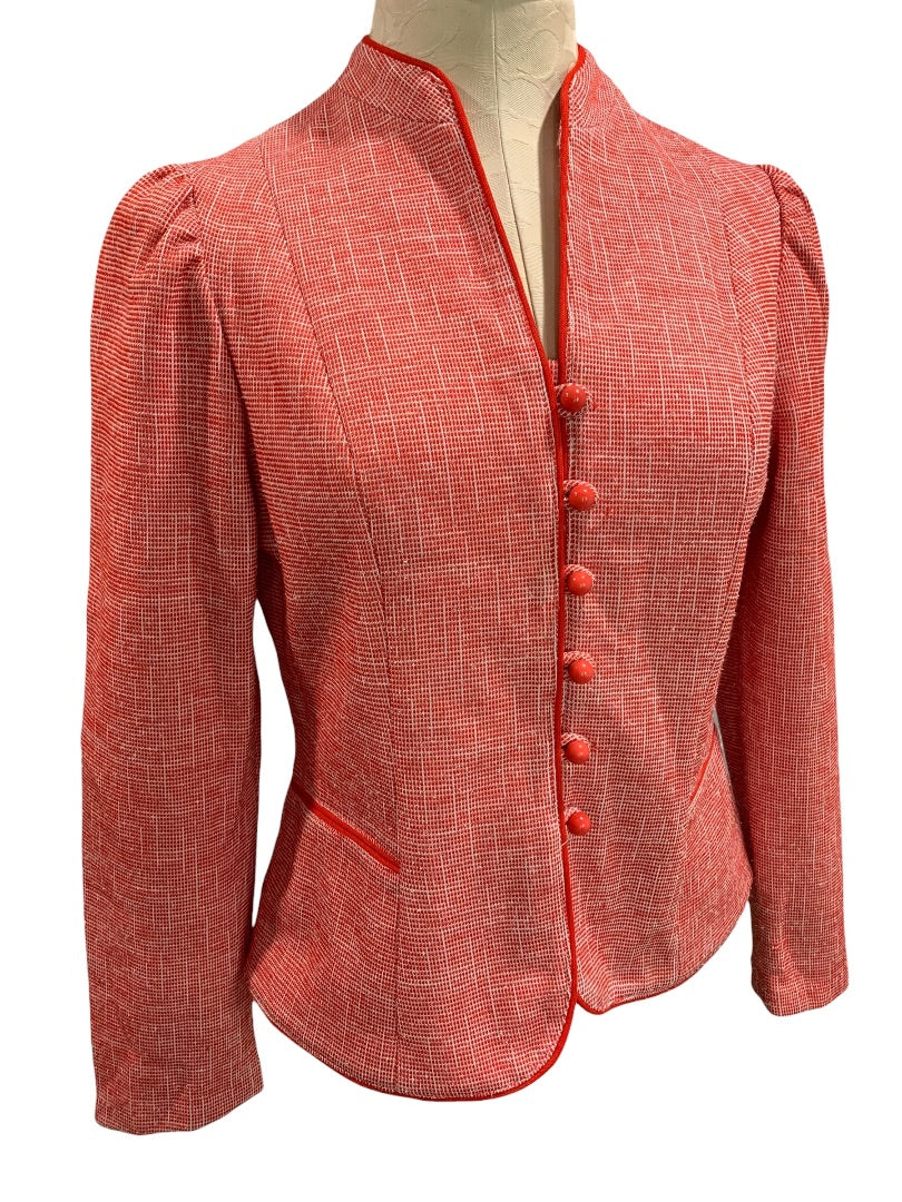 Small Marty Gutmacher Womens Red Blazer Jacket 1960s Vintage