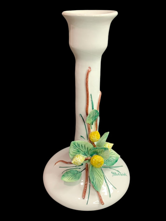 Harmony Taormina TM Benedetti Italian Candlestick Majolica Signed Lemon