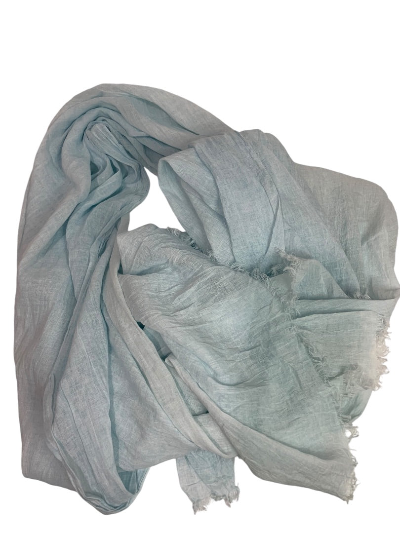 Repeat Brand Lightweight Blue Cotton Shawl Wrap Convertible Scarf 44 x 80 Inches