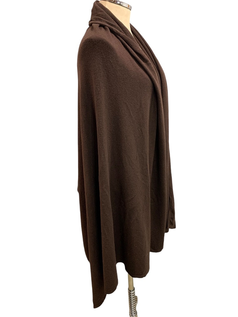 DreamSacks Wrap Brown Sweater Shawl Silk Cashmere Blend 43 x 40 Inches