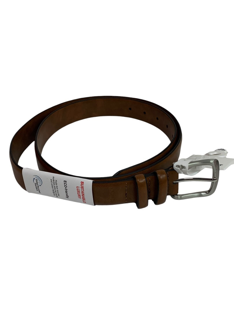 XL (42-44) Nine West Mens New Tan Brown Vegan Leather Belt 1.25 Inch Width