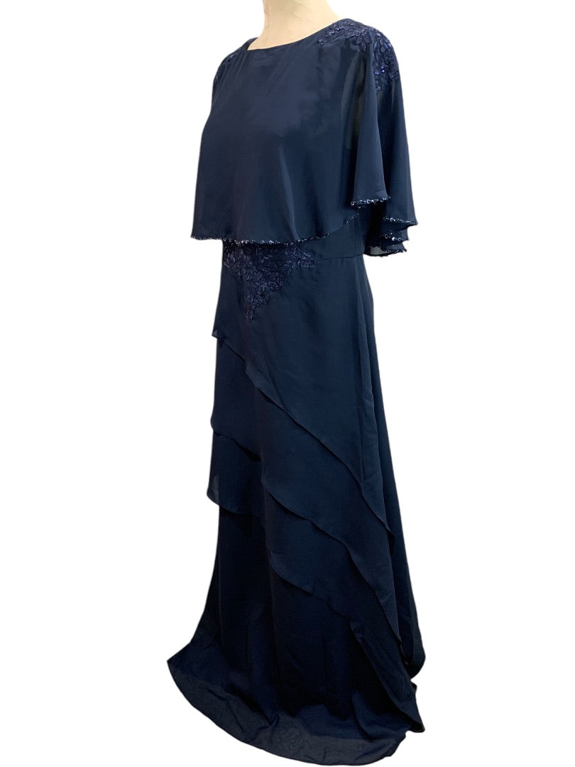 Size 14 New Formal Navy Blue Dress Mother of the Bride Wedding Long