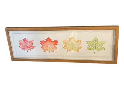 Fall Leaves Green Yellow Red Orange Wall Framed Wall Hanging Art