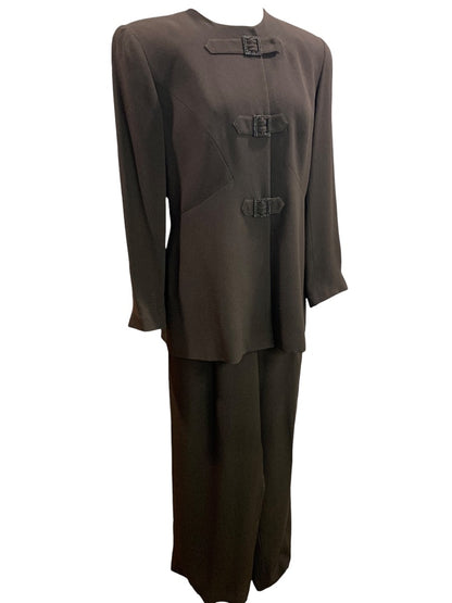 Size 14 Zelda Womens Vintage 1990s 2 Piece Brown Dressy Suit