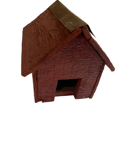 Vintage Primitive Wooden Farmhouse Miniature Coop 1940s Red