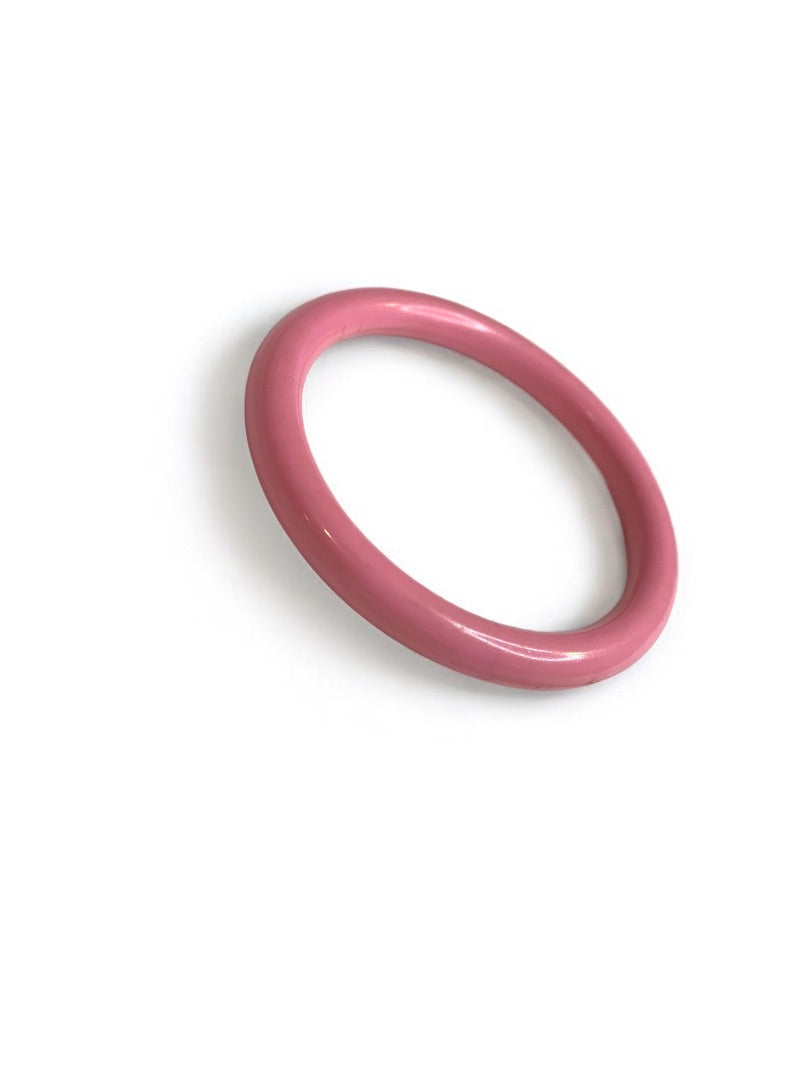 Pink  Vintage Acrylic Round Bangle Bracelet 2.5" Inside Diameter