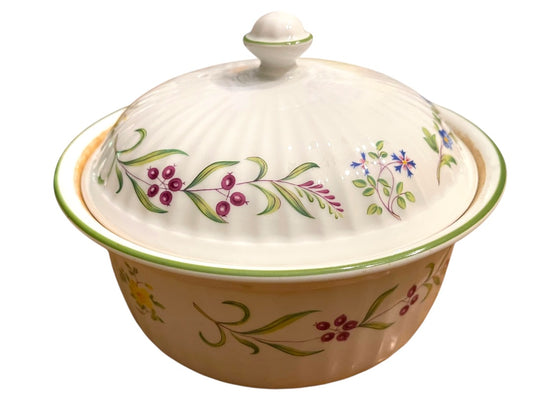 Royal Worcester Fine Oven China Fleuri 1983 Lidded Casserole 1 Quart