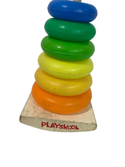 1960s Playskool Teach a Tot Stacking Clown Toy Incomplete Rocking Rainbow