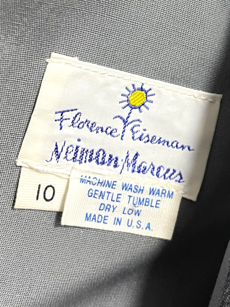 Size 10 Florence Eiseman Neiman Marcus Girls 1980s Dress Jumper Gray Flannel