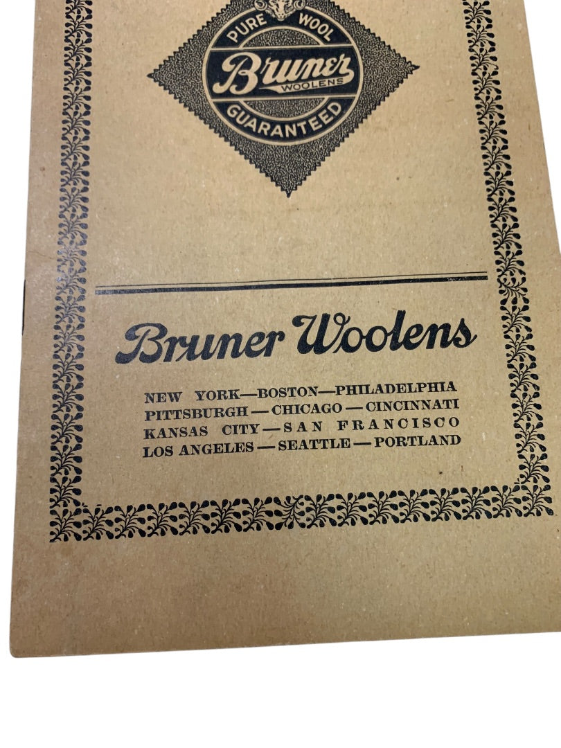 Vintage Bruner Woolens Net Price Figuring Chart with Telegraphing Instructions