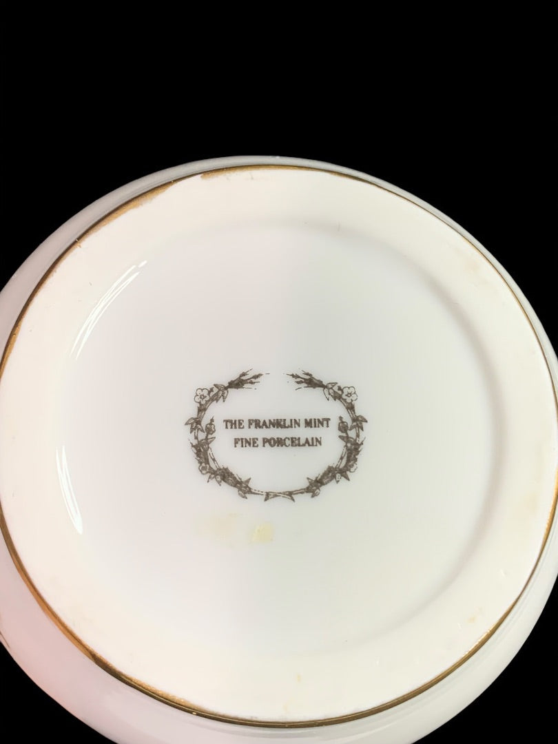 1980s Frankin Mint Fine Porcelain Creamer Collection Floral 5 Inch