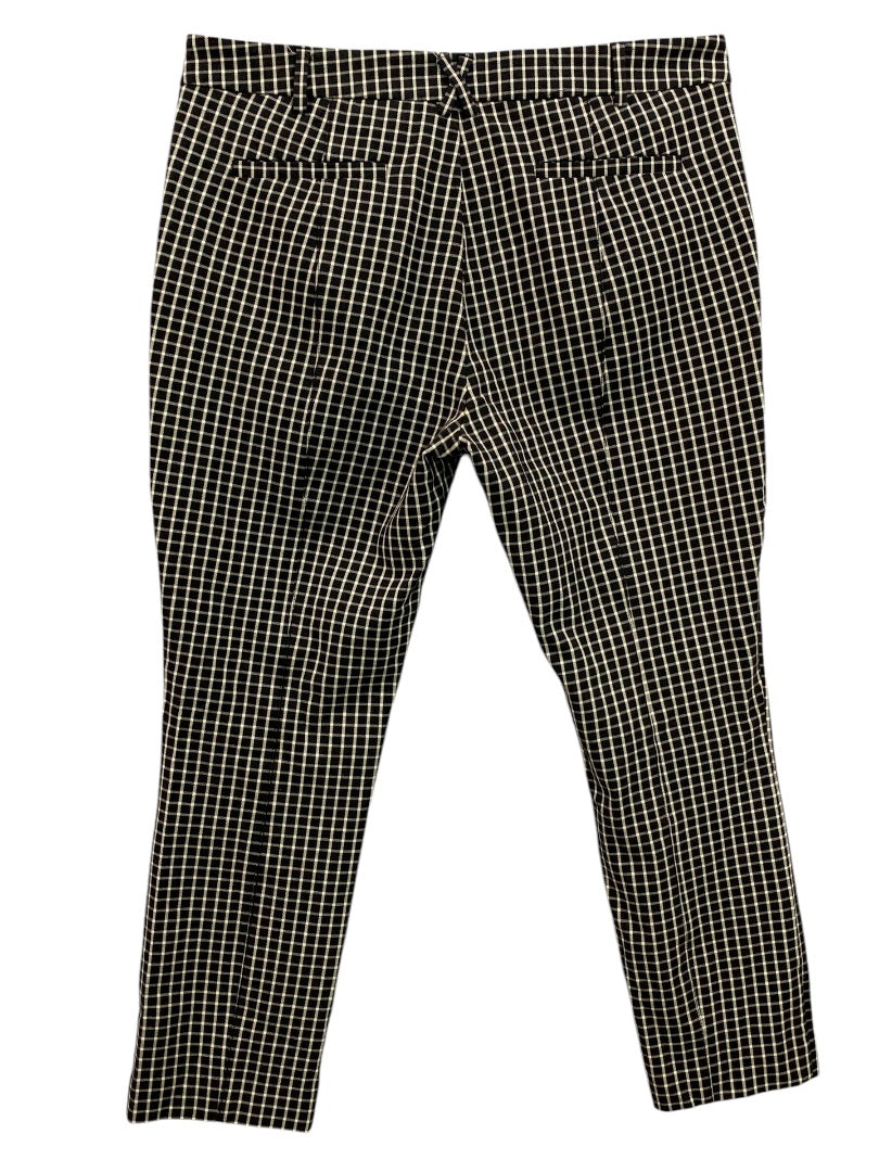 Size 12 Anthropologie Womens The Essential Slim Black White Crop Pants