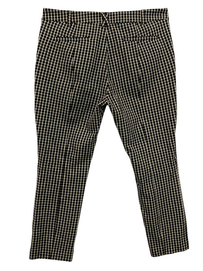 Size 12 Anthropologie Womens The Essential Slim Black White Crop Pants