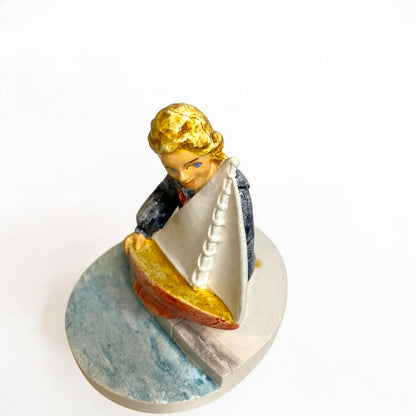 1980 Sebastian Miniatures Figurine Girl Sailboat 3 Inch Numbered